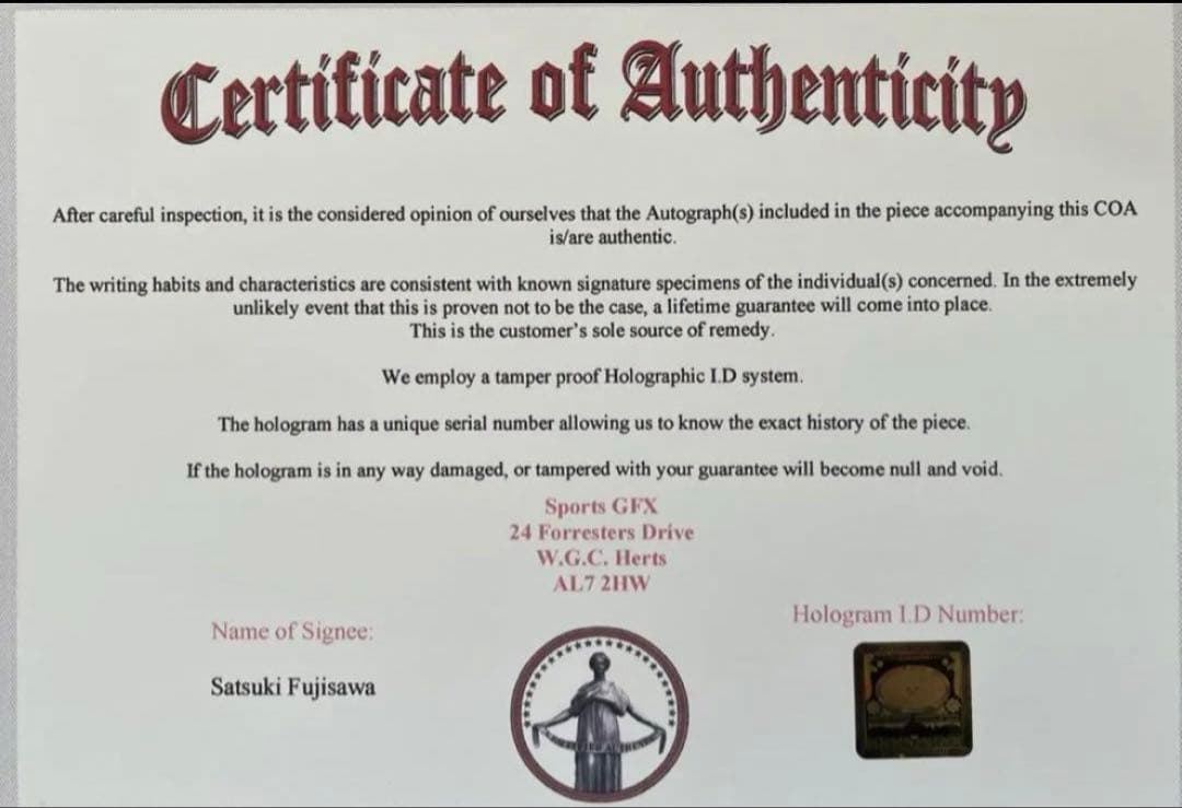 藤澤五月さん 直筆サイン付き写真 ロコ•ソラーレ 証明書付き 1枚 ①