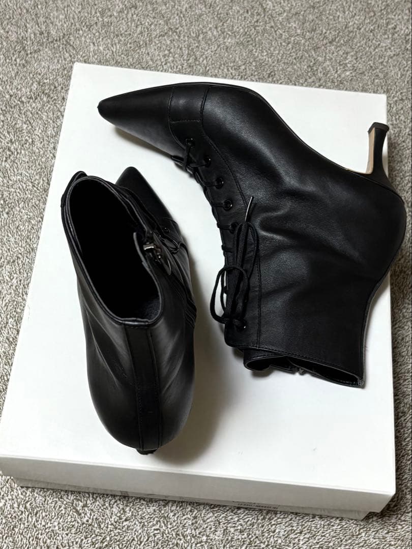 DIANA レースアップブーツ 24.5cm 黒　卒業式　袴