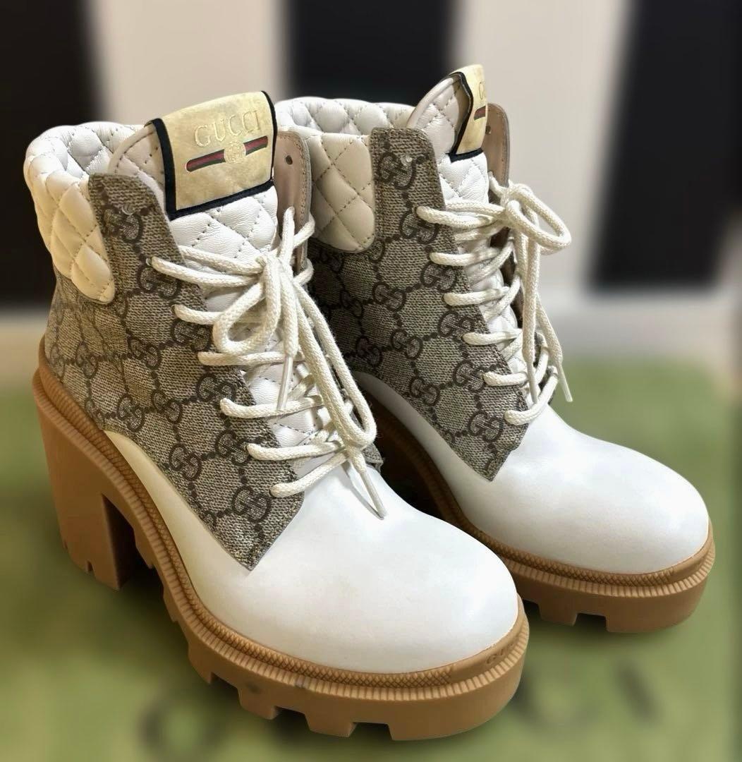 【超美品】グッチGGスプリーム アンクルブーツ36 1/2 23.5cm