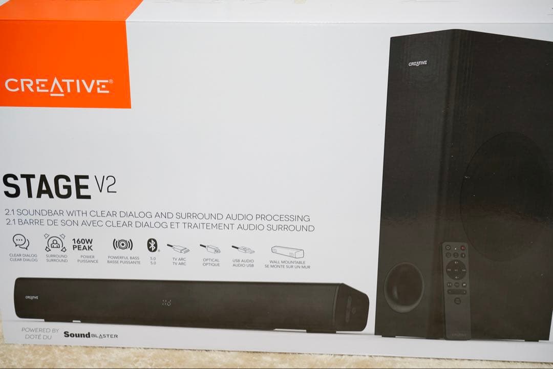 Creative STAGE V2 サウンドバー Creative Stage V2 - Sound Blaster技術でオーディオを強化した外付け