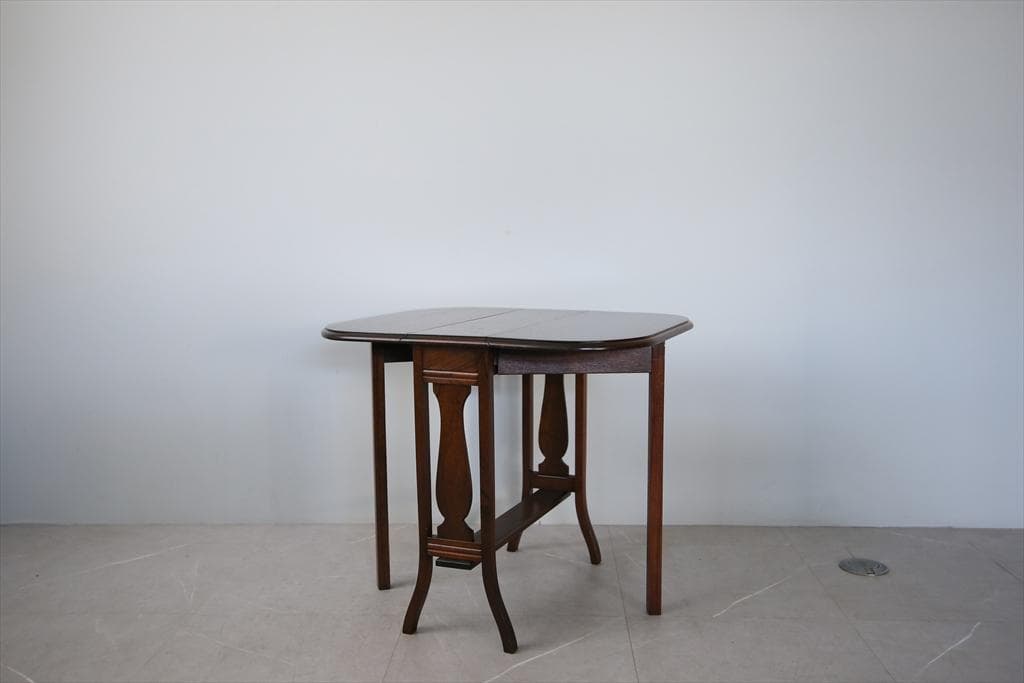 英国アンティーク木製ゲートレッグテーブル/ダイニング机/バタフライ