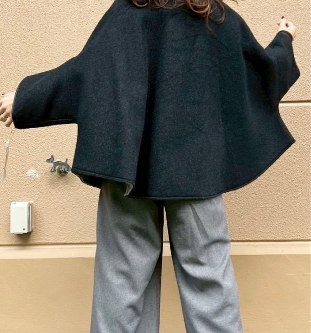 RISLEY ウールポンチョ・ケープコート 未使用 - メルカリ