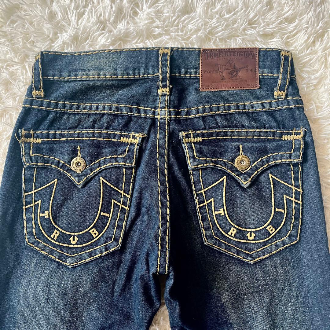 希少】トゥルーレリジョン デニム 刺繍ポケット 極太ステッチ 34 USA製