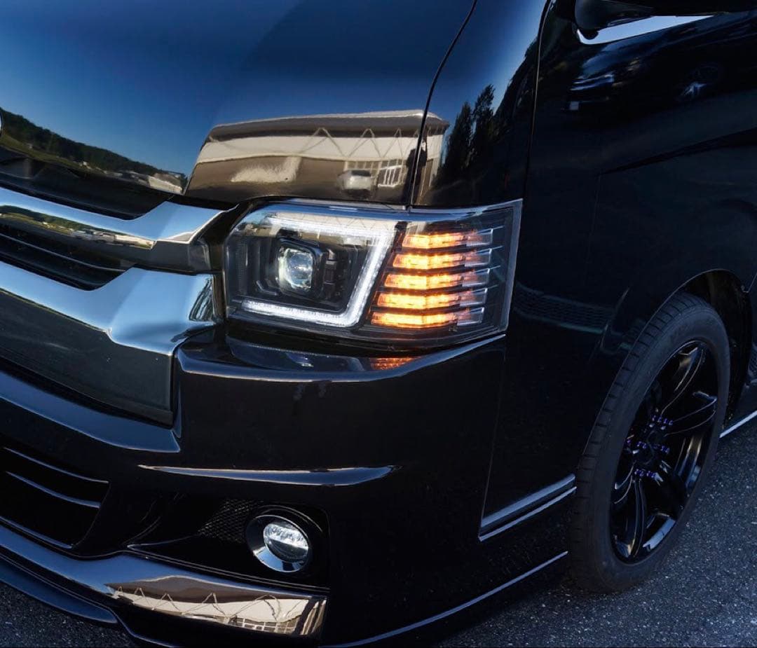 コプラス200ハイエース4/5/6/7/8型現行ヘッドライトブラック - メルカリ