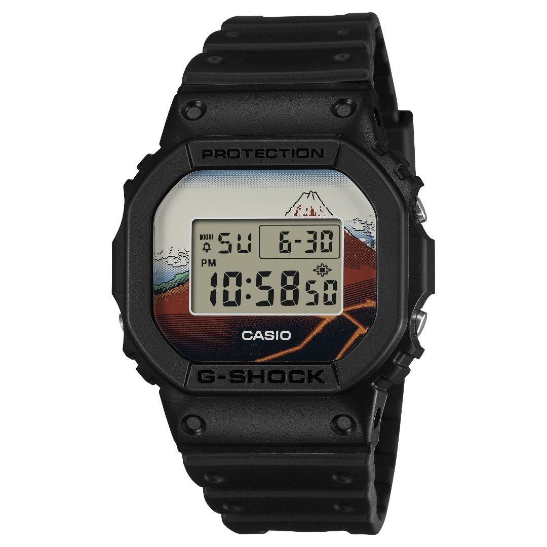 新品 DW-5600KHSH25-1JR 葛飾北斎 G-SHOCK タグ付き カシオ Gショック DW-5600KHSH25-1JR 葛飾北斎 made in Japan 山下白雨
