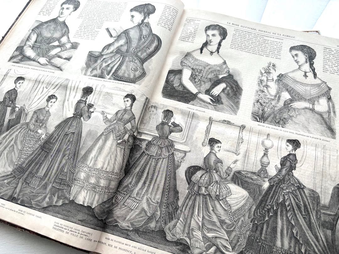 専用 フランス アンティーク ファッション雑誌 1869年 年鑑本 モード