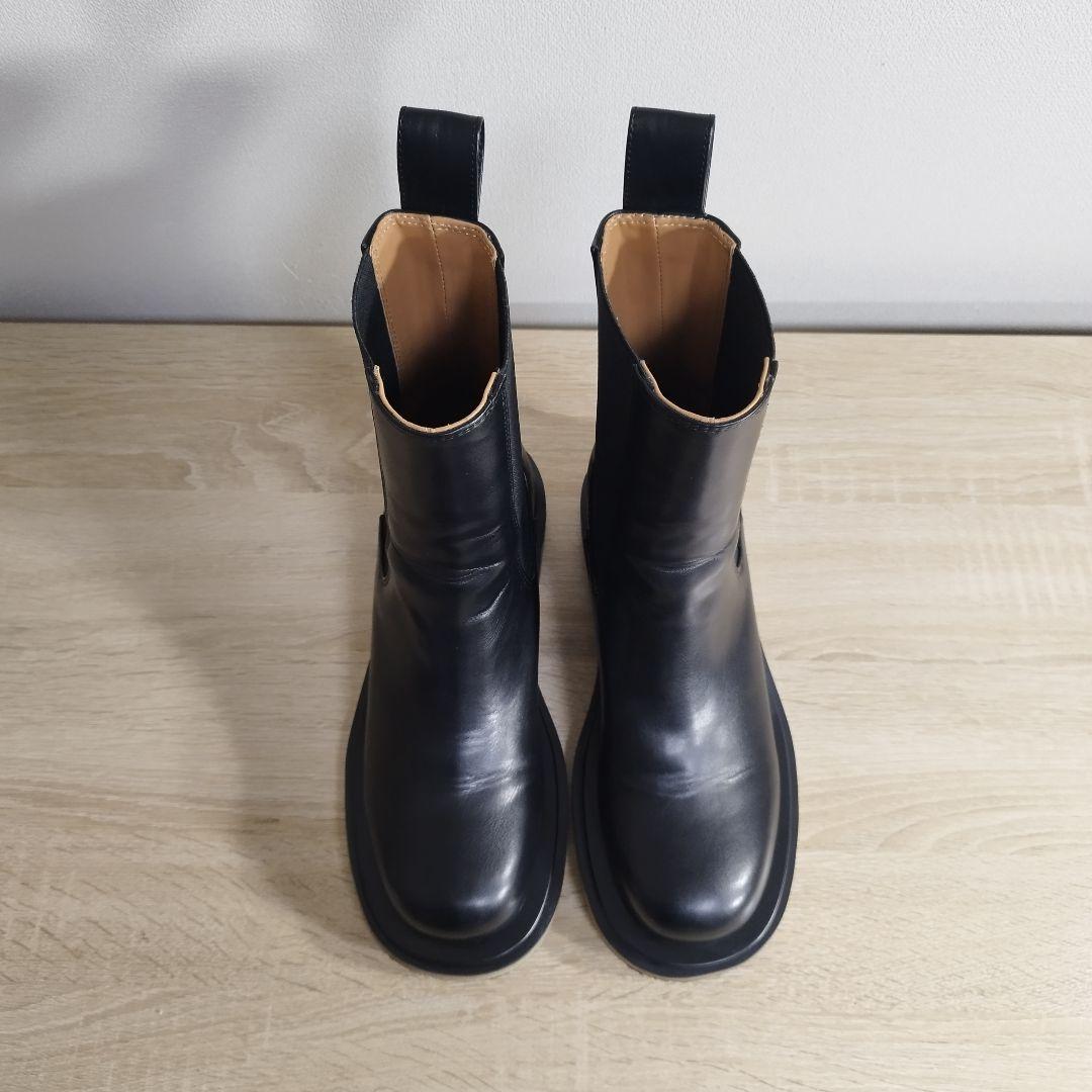 美品 TODAYFUL 厚底サイドゴアブーツ ブラック レザー 24.5cm