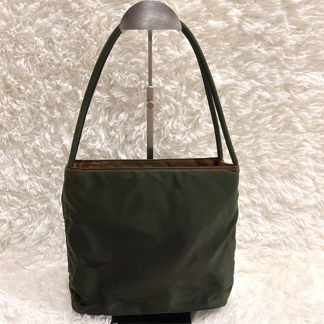 PRADA プラダ テスートナイロン ショルダーバッグ カーキ 三角ロゴ