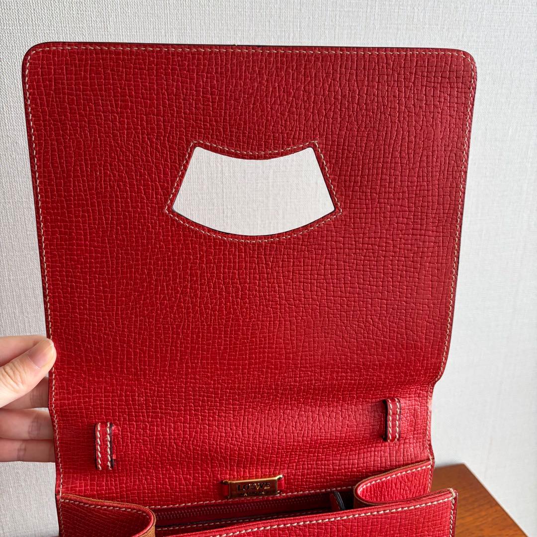 LOEWE バルセロナ レッド スクエアハンドバッグ - メルカリ