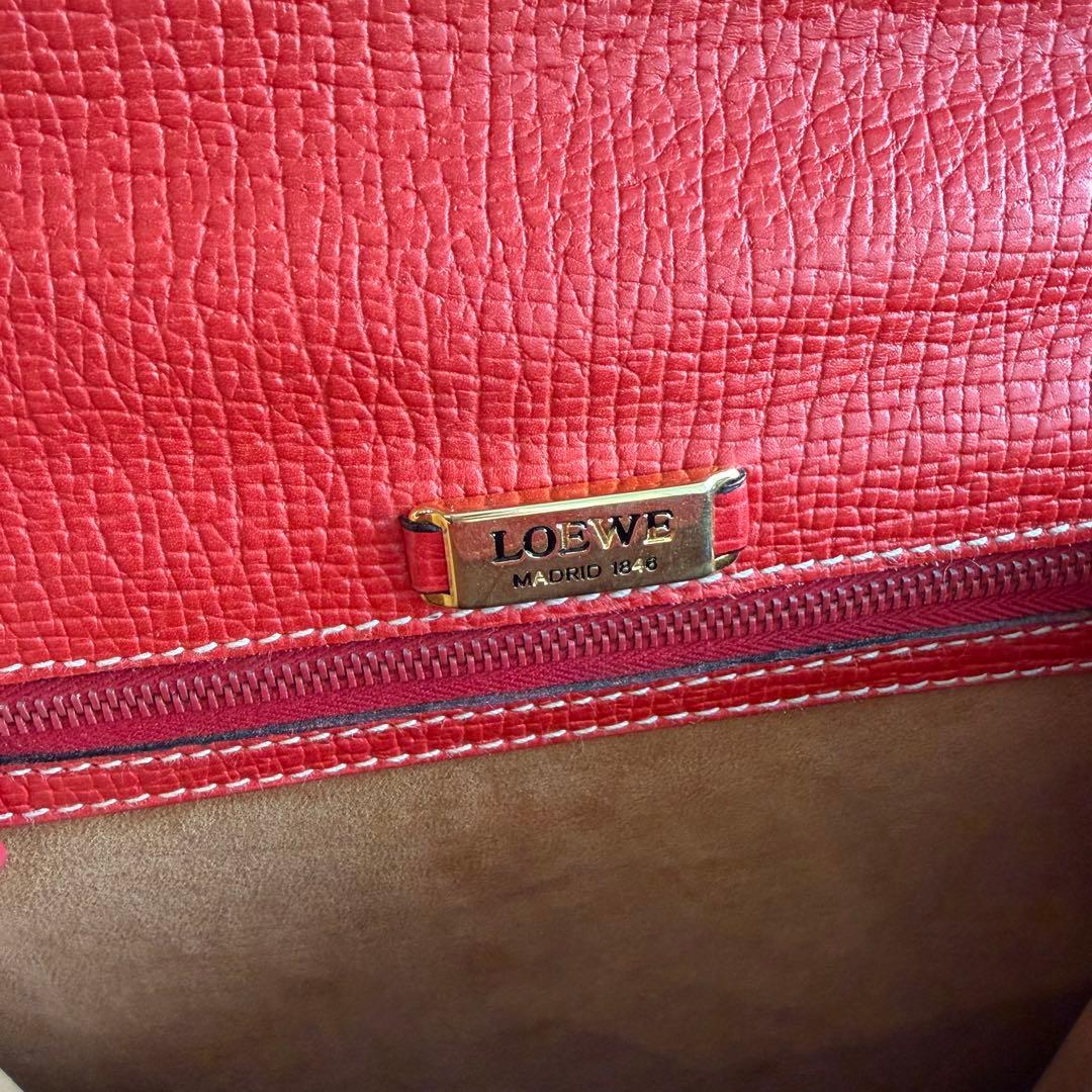 LOEWE バルセロナ レッド スクエアハンドバッグ - メルカリ