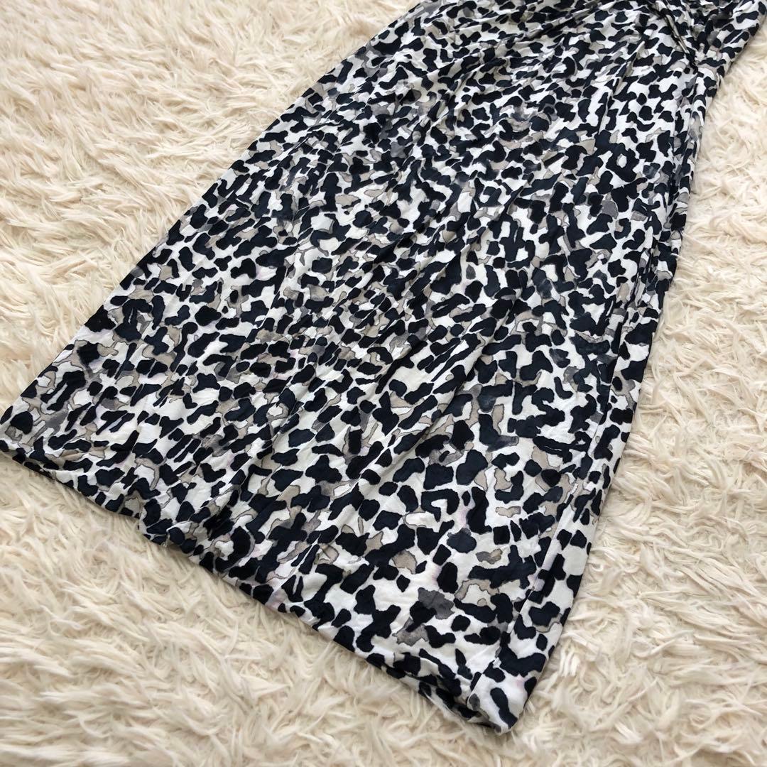 マックスマーラ 大きいサイズ 最高級白タグ カシュクール総柄ワンピース 42