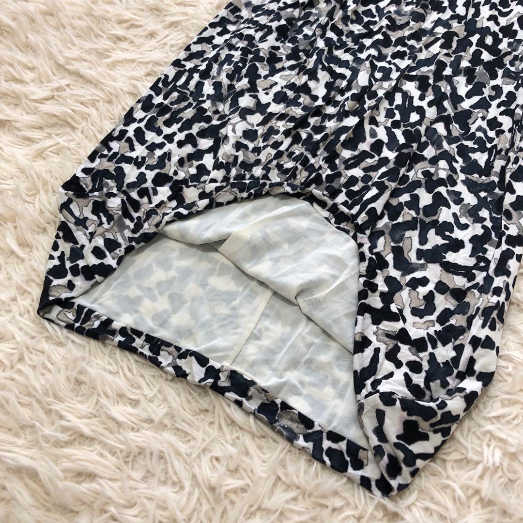 マックスマーラ 大きいサイズ 最高級白タグ カシュクール総柄ワンピース 42