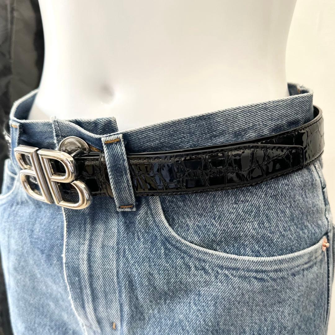 BALENCIAGA バレンシアガ ベルト BBロゴ クロコ型押し - メルカリ