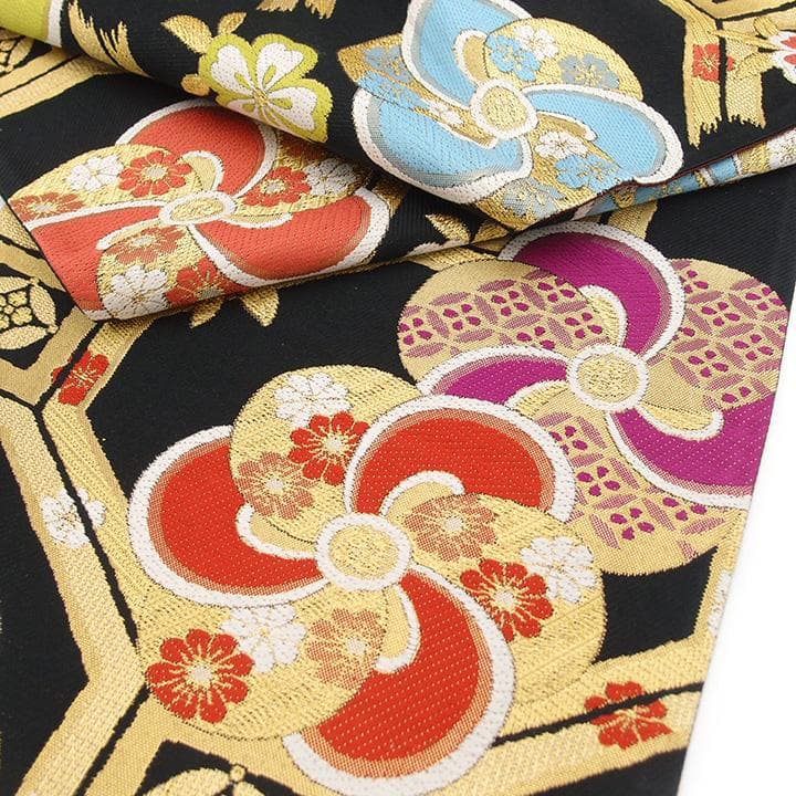 京都 西陣 振袖用 袋帯 成人式 フォーマル 正絹 結婚式 美品 obi236