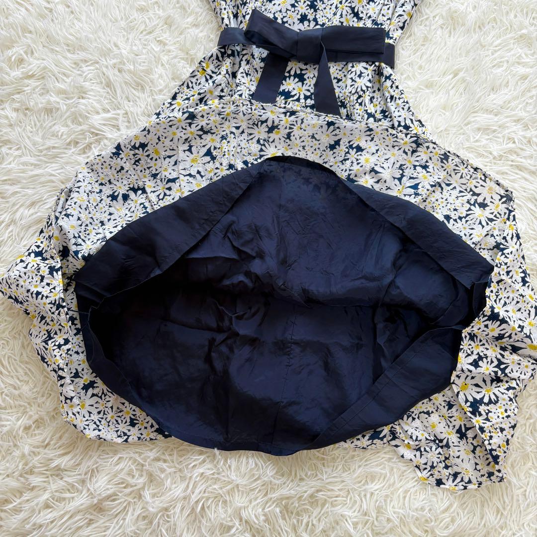 美品】エムズグレイシー リボン フレアワンピース ティアード 花柄