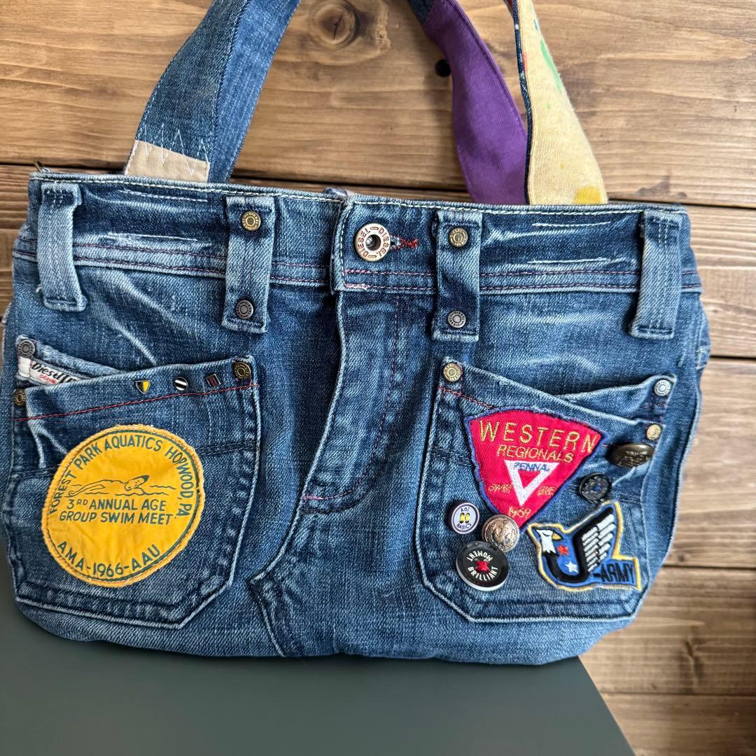 ハンドメイド デニムリメイク バッグ 2way - メルカリ