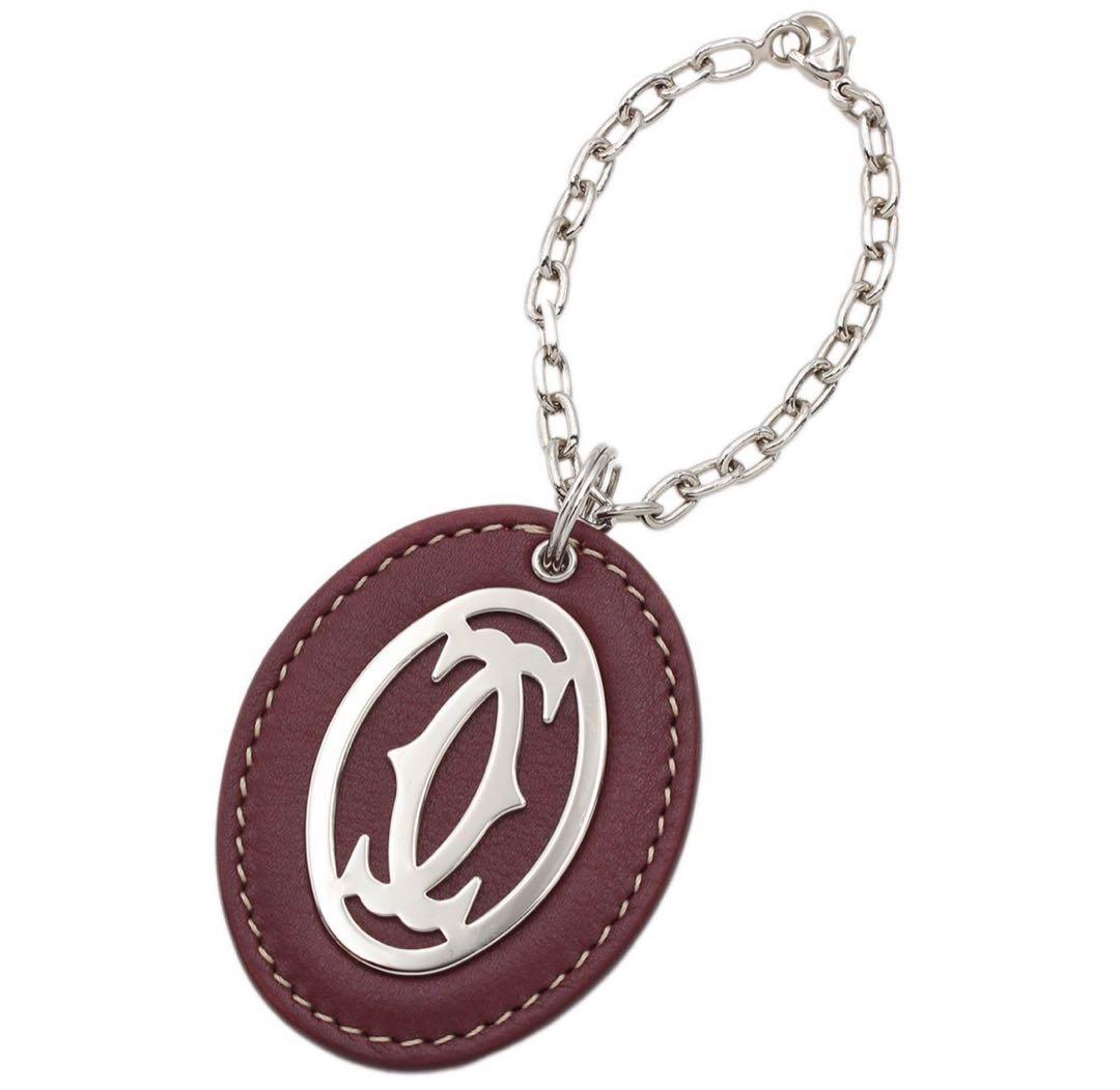 H2874 未使用 カルティエ 2C レザー キーホルダー - メルカリ