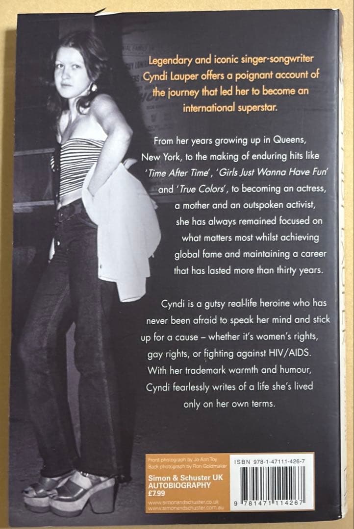 k*a様 希少・絶版トゥルー・カラーズ/ シンディ・ローパー自伝 注 洋書