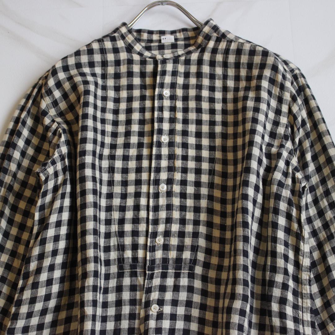 現行タグ】45R インドガーゼリネン908ビッググーグーシャツ M R刺繡