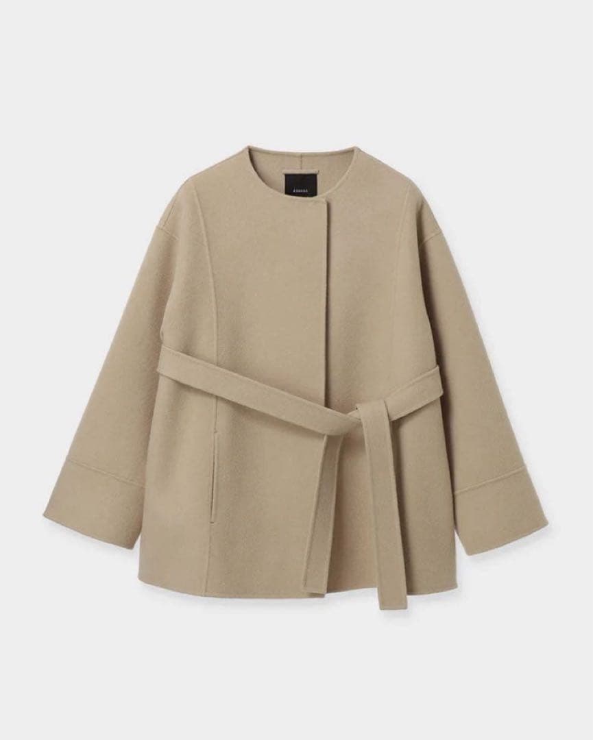 正規品】anuans リバーウールミドルマフラーコート ベージュ コート