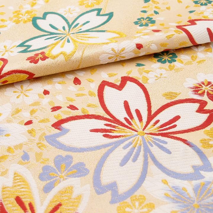 振袖用 袋帯 桜 京都 西陣 フォーマル 正絹 結婚式 美品 二十歳 sa99