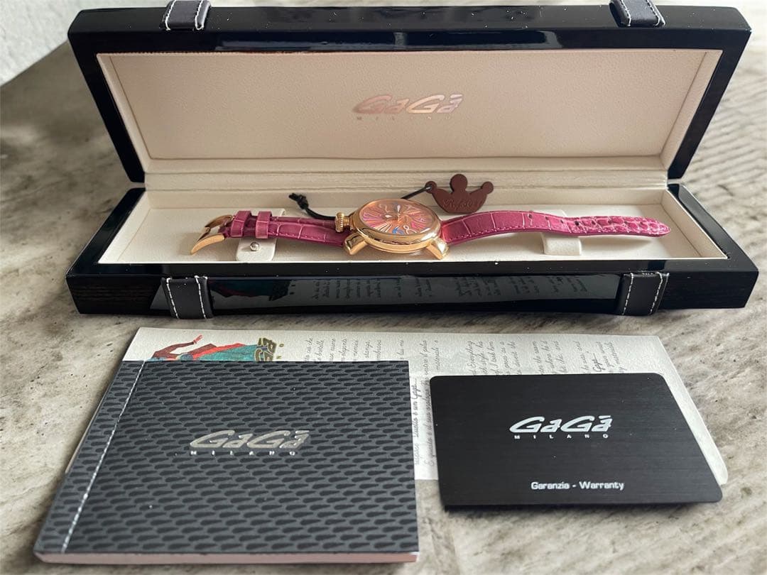 美品ガガミラノ 40 ハワイ限定モデル 400本限定品シリアル319/400 GaGa MILANO ガガミラノ マヌアーレ40 シェル文字盤 腕時計 クオーツ