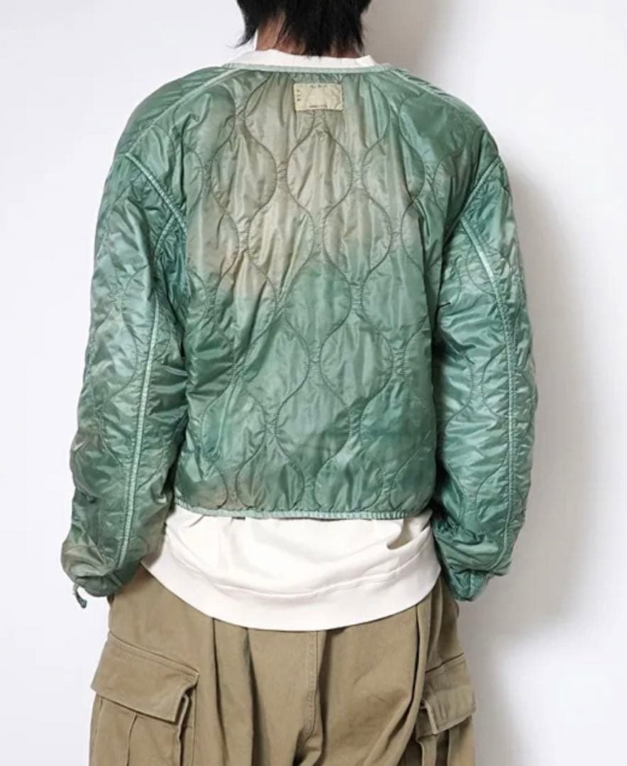 KAPITAL - ナイロンキルティング ムラ染め ライニングクロップドボレロ