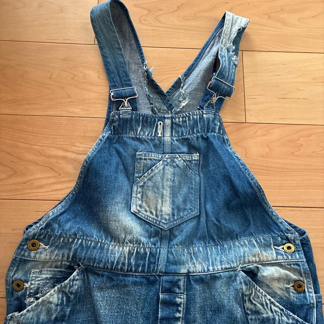 ユニオンサプライ/ブルー ダメージ加工オーバーオール 東洋 - メルカリ
