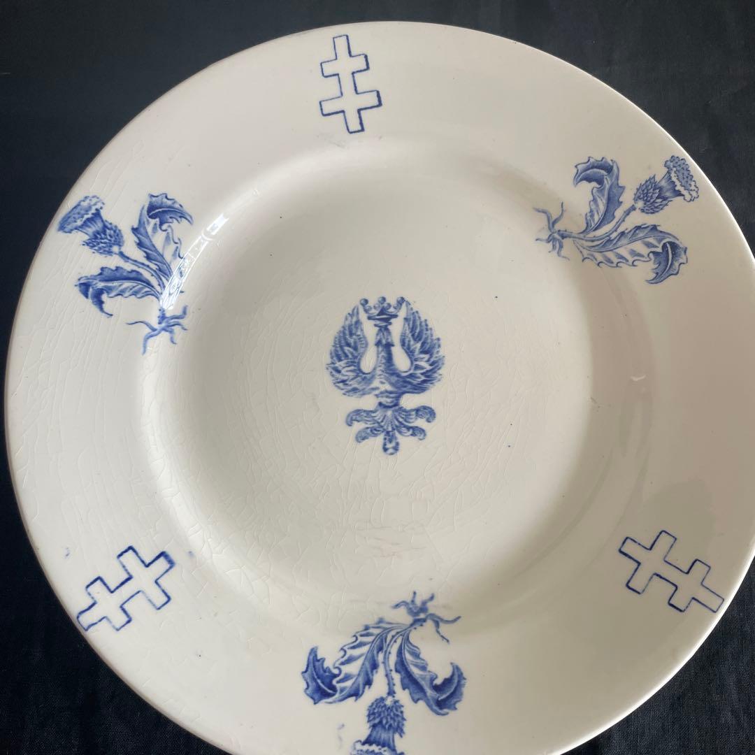 リュネヴィル窯 ロレーヌ十字 コンポティエ アンティーク 皿 フランス