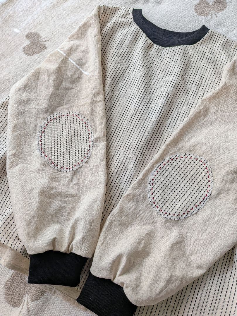 プルオーバー☆刺し子織り生地 ハンドメイド