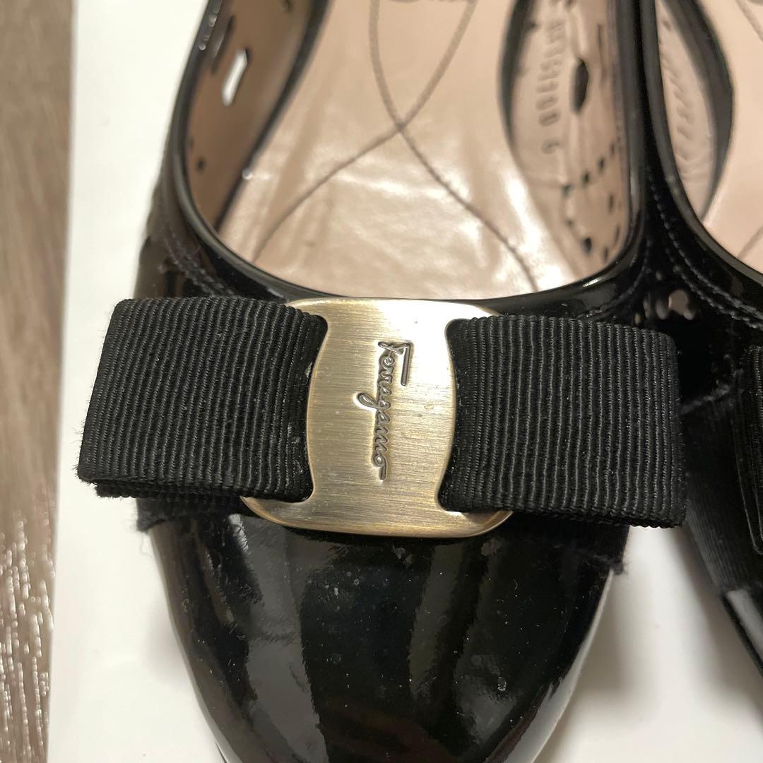 い*ご様 サルバトーレフェラガモ リボン フラットシューズ 23cm サイズ6