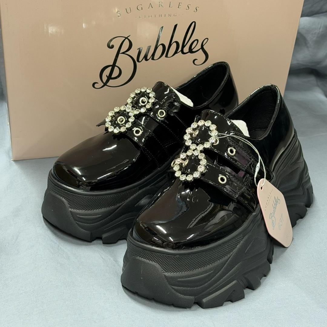 BUBBLES ダブルバックルプラットシューズ B24001 36 BUBBLES】ダブルバックルプラットシューズ | sparkling mall online store