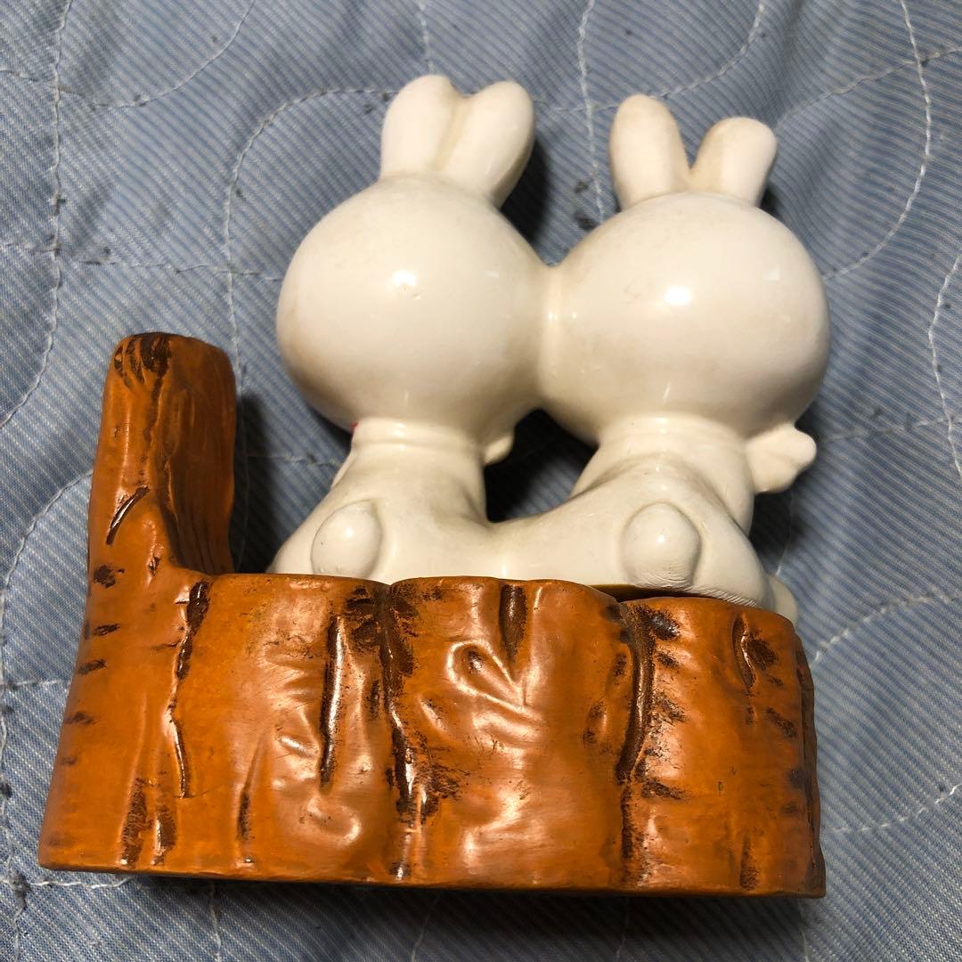 超希少 昭和レトロ RUNE ？ 2匹のうさぎ貯金箱 陶器製 - メルカリ