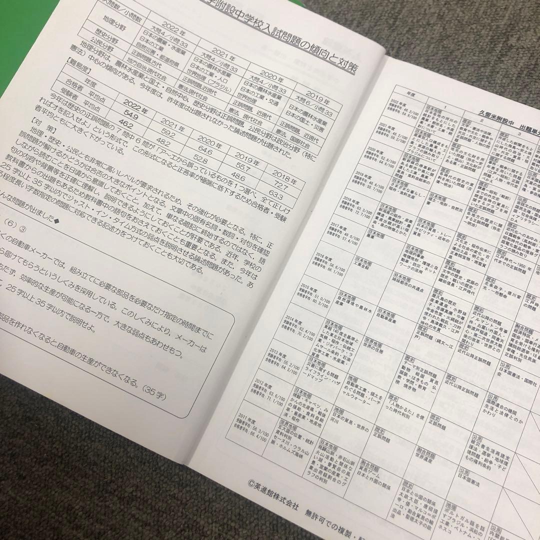 英進館 久留米附設/ラ・サール 社会 完全攻略本/単元別問題集 2023年