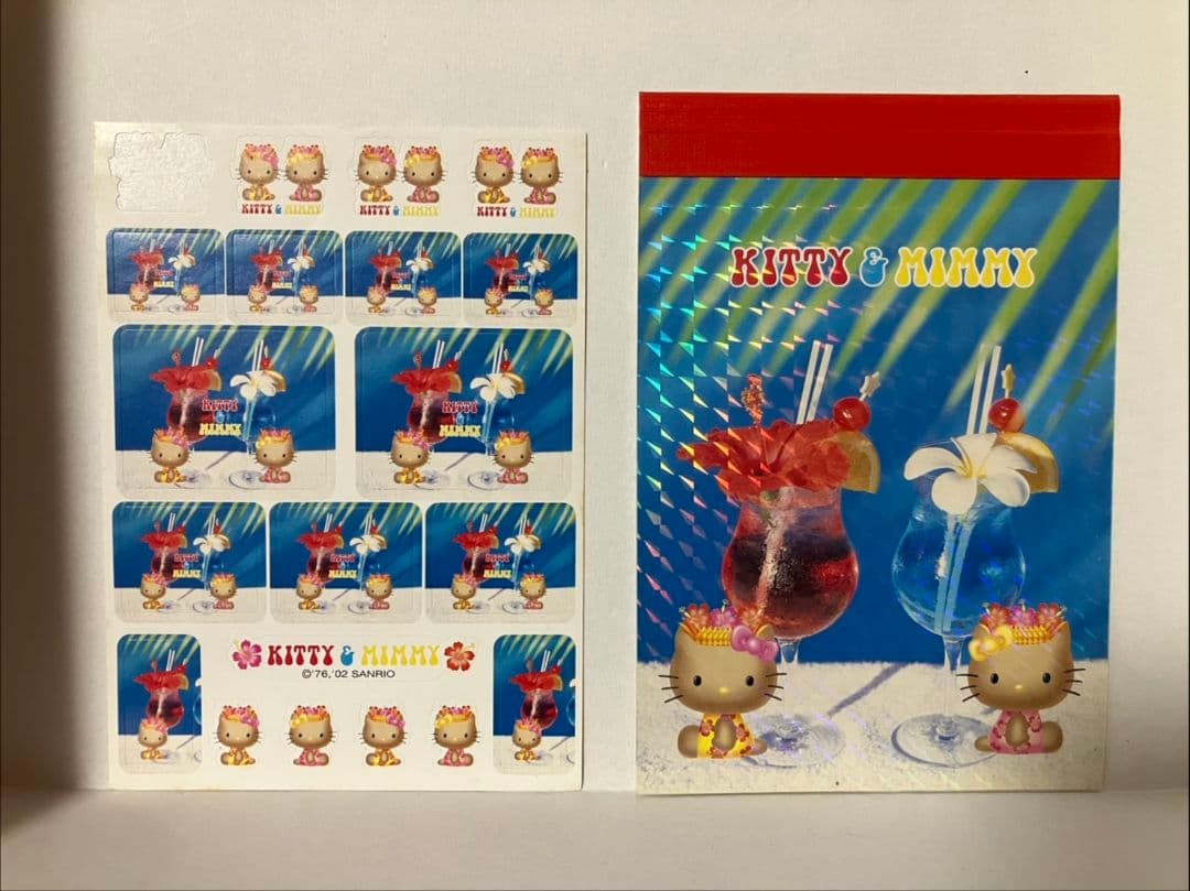 キティ＆ミミィ メモ帳とシールセット 平成レトロ 日焼けキティ - メルカリ