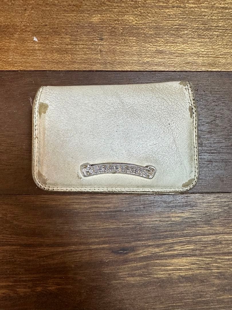chromehearts クロムハーツ†名刺入れ カードケース†ホワイトレザー† Chrome Hearts†超希少品†クロスカードウォレット (CHROME HEARTS