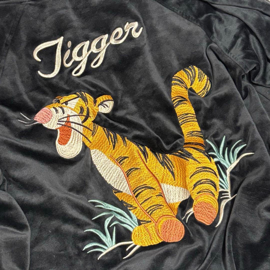 美品】ディズニーリゾート ティガー スカジャン ベロア ブラック M