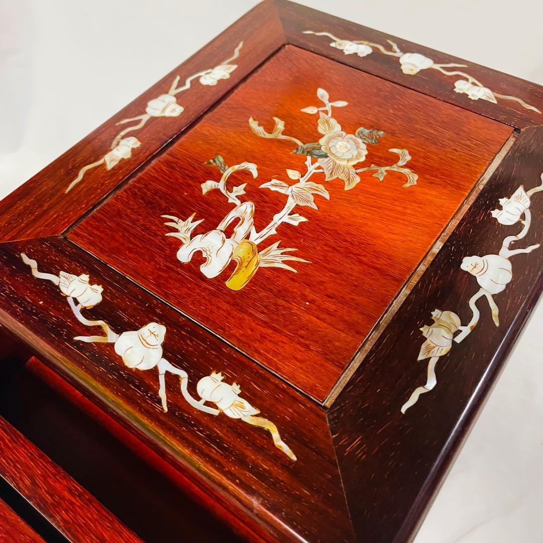 螺鈿家具 螺鈿細工 唐木 引き出し 五段 チェスト - メルカリ