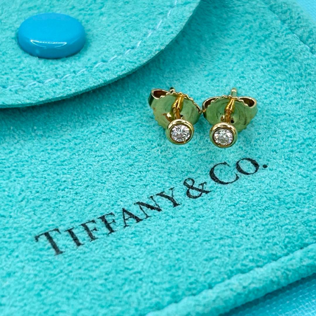 Tiffany ティファニー K18YG バイザヤード ダイヤモンド ピアス - メルカリ