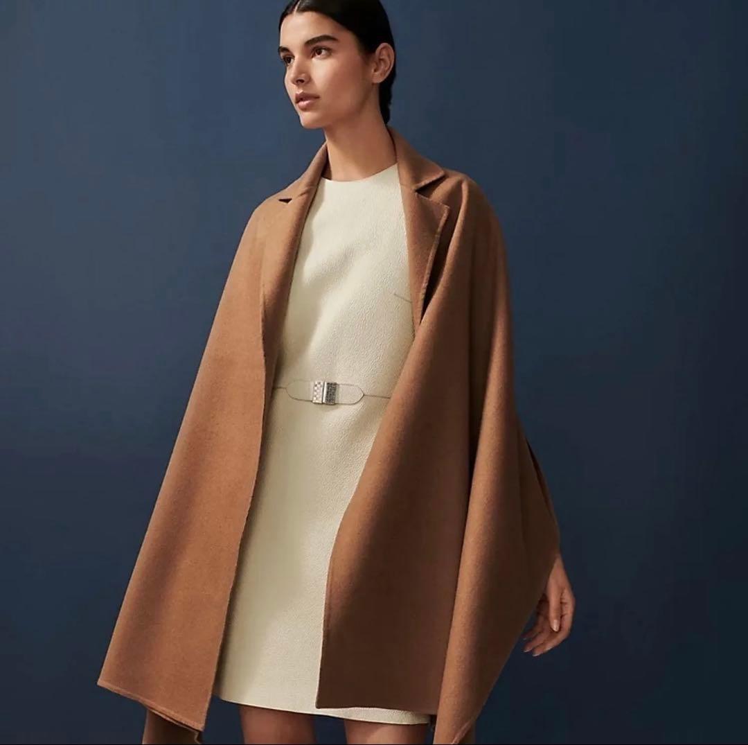 【最終値下げ！】エルメス　ポンチョ　ストール　トロンプルイユ サラッと羽織ってオシャレに♪》 エルメス ポンチョ ケープ (HERMES