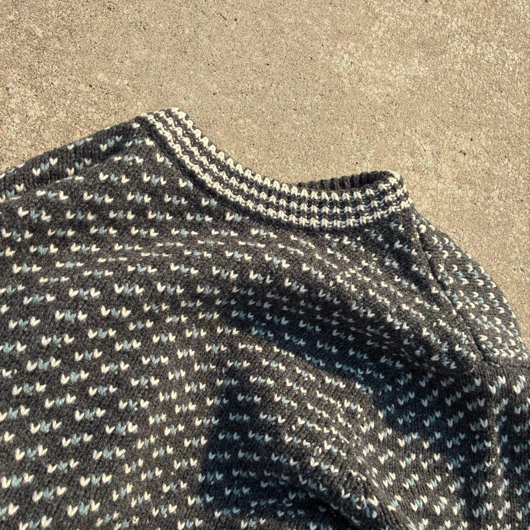 トップス 00s L.L.BEAN birds eye gray color knit