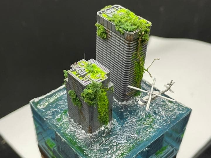 水没した都市 レジンジオラマ - メルカリ