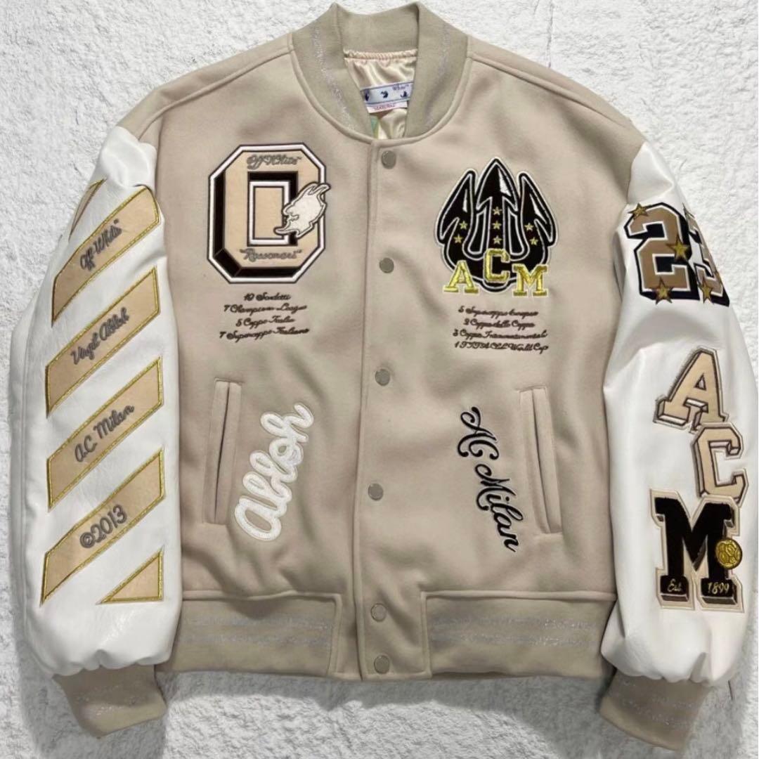 OFF-WHITE オフホワイト バーシティジャケット スタジャン - メルカリ