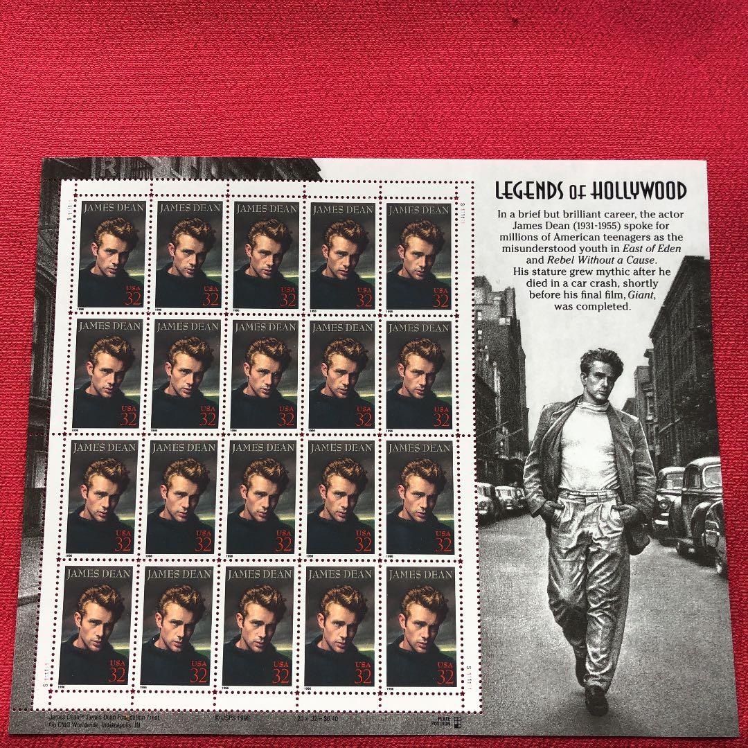 ジェームズ ディーン切手20枚シート！平成7年（1995年
