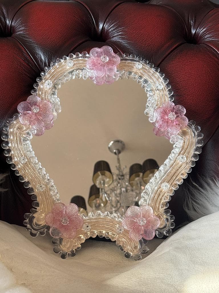 ムラーノガラス ＜B＞ 壁掛け・スタンドミラー ベネチアンガラス イタリア