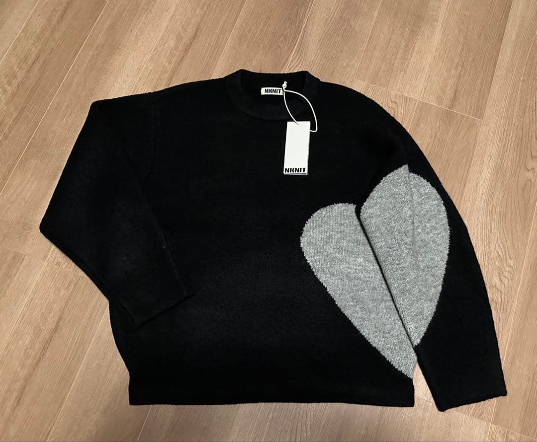 完売品】NKNITハートパターンニット（ブラック×グレー） - メルカリ