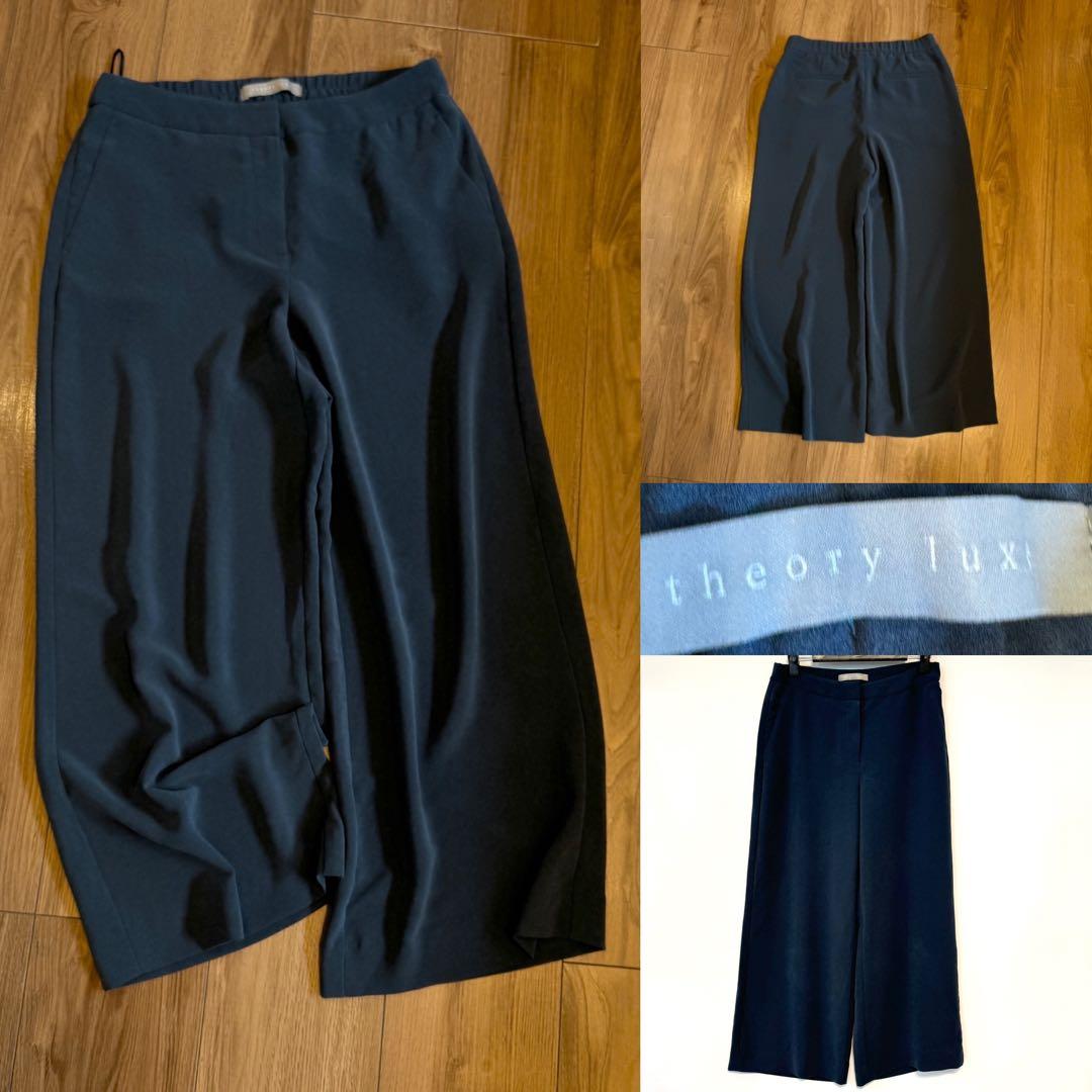 theory luxe セオリーリュクス トリアセジョーゼット ワイドパンツ38