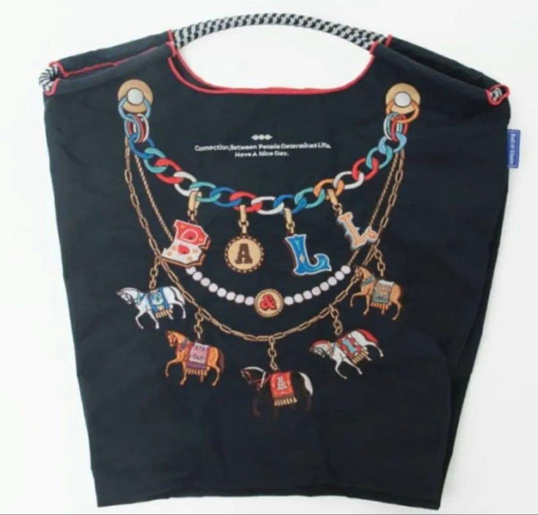 ボールアンドチェーン ホースチャーム エコバッグ ダークネイビー M