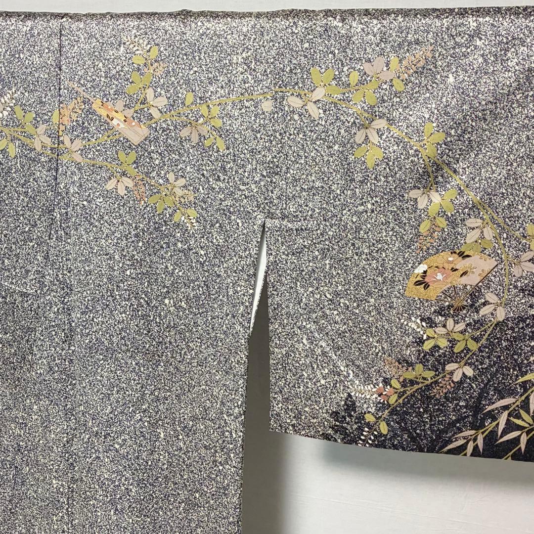 D248 訪問着 叩き染め 花模様 金彩 正絹 着物 袷 極美品 - メルカリ