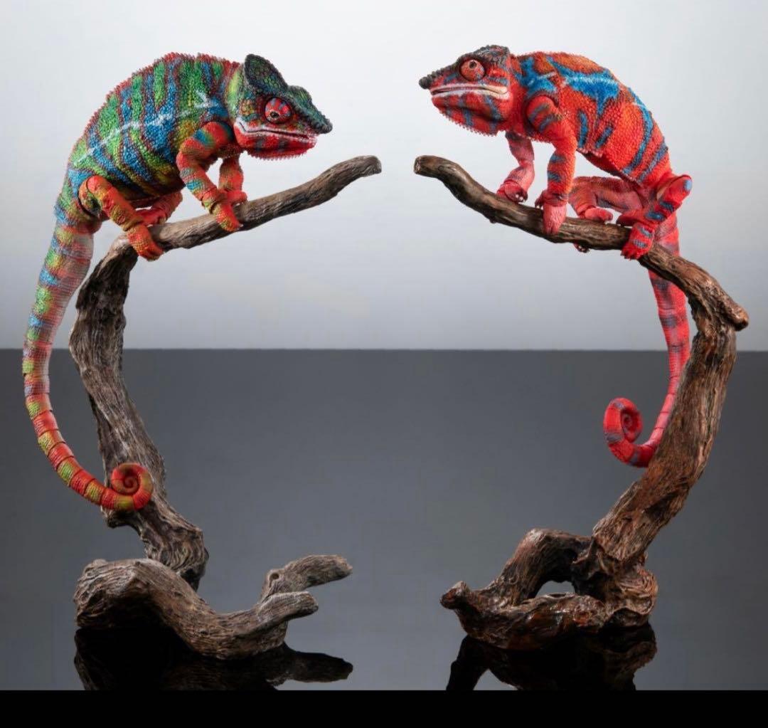 いきもの大図鑑プレミアム パンサーカメレオン 2色セット（グリーン